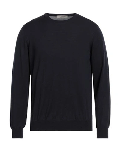 Shop La Fileria Man Sweater Midnight Blue Size 44 Virgin Wool