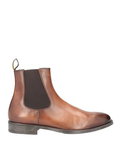Shop Doucal's Man Ankle Boots Brown Size 6 Soft Leather, Elastic Fibres