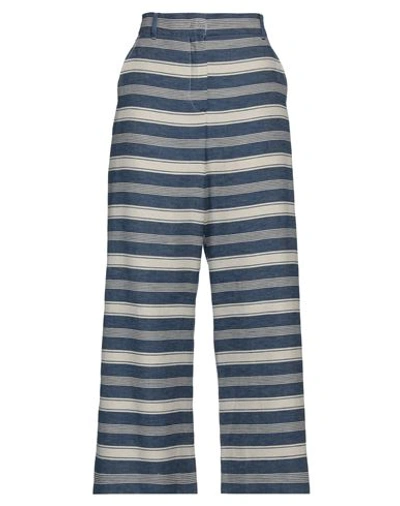 Shop Weekend Max Mara Woman Pants Blue Size 8 Linen, Cotton