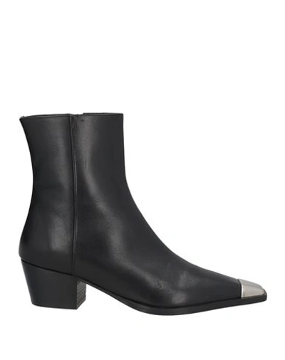 Shop Patrizia Pepe Woman Ankle Boots Black Size 10.5 Leather