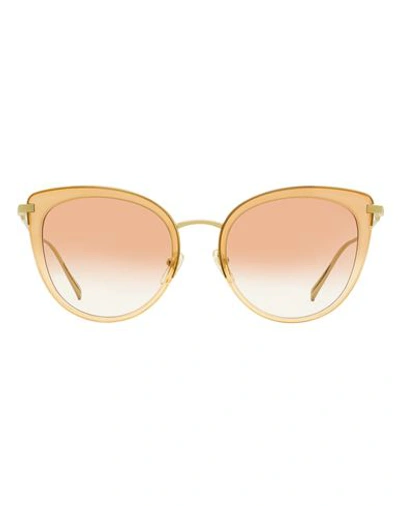 Shop Longchamp Butterfly Lo661s Sunglasses Woman Sunglasses Gold Size 53 Metal, Acetate