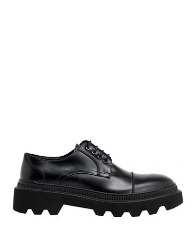 Shop 8 By Yoox Polished Leather Lace-up Man Lace-up Shoes Black Size 8 Calfskin