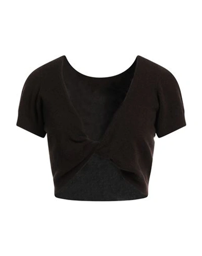 Shop Federica Tosi Woman Sweater Dark Brown Size 4 Wool, Cashmere, Polyamide