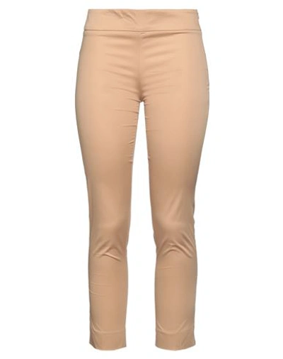 Emme By Marella Woman Pants Beige Size 12 Cotton, Elastane In Beige