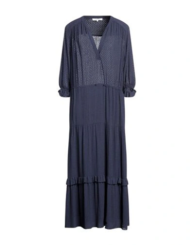 Shop Gerard Darel Woman Maxi Dress Midnight Blue Size 12 Viscose
