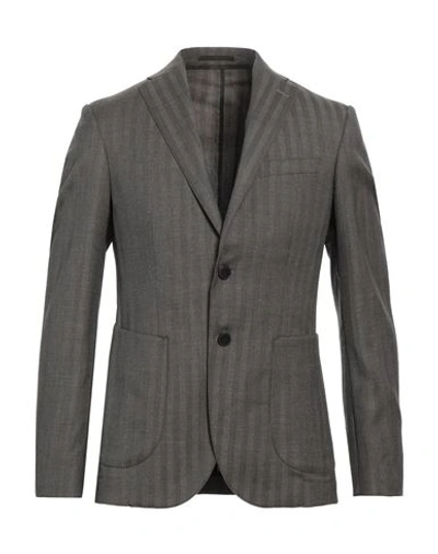 Shop Straf Man Blazer Grey Size 44 Virgin Wool