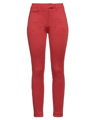 Dondup Woman Pants Brick Size 29 Viscose, Polyamide, Elastane In Red