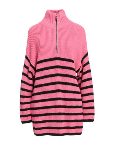 Shop Kate By Laltramoda Woman Turtleneck Fuchsia Size M Polyacrylic, Wool, Viscose, Alpaca Wool In Pink