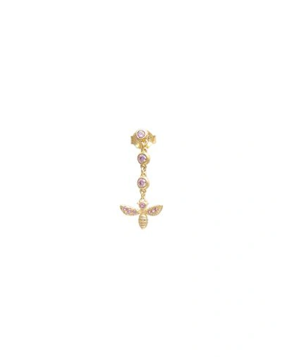 Kurshuni Bee Princesingle Earring Woman Single Earring Gold Size - 925/1000 Silver, Cubic Zirconia In Gold