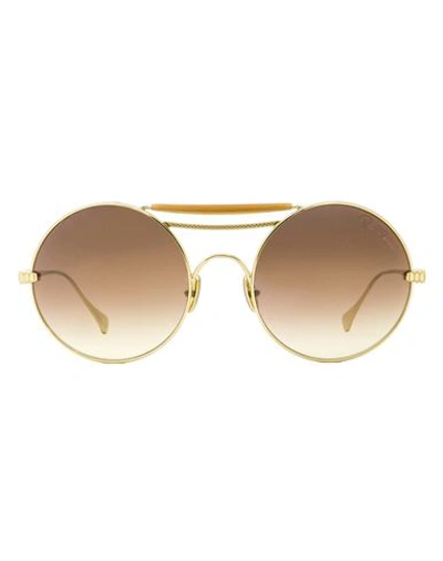 Shop Roberto Cavalli Round Rc1137 Sunglasses Woman Sunglasses Gold Size 58 Metal