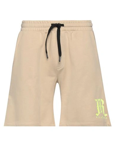 Shop John Richmond Man Shorts & Bermuda Shorts Sand Size Xxl Cotton In Beige