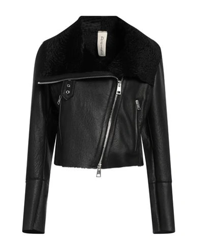 Shop Delan Woman Jacket Black Size 8 Ovine Leather