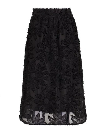 Shop 8 By Yoox Dévoré Midi Skirt Woman Midi Skirt Black Size 10 Polyester