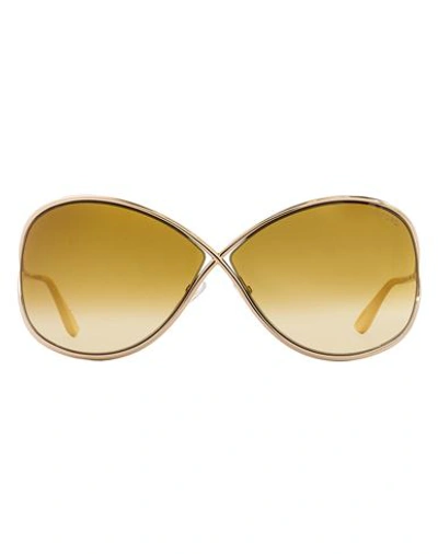 Shop Tom Ford Butterfly Tf130 Miranda Sunglasses Woman Sunglasses Gold Size 68 Metal, Plastic