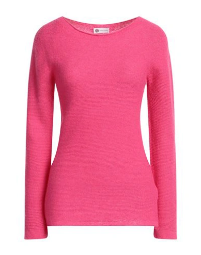 Shop Diana Gallesi Woman Sweater Fuchsia Size L Wool, Silk, Cashmere In Pink