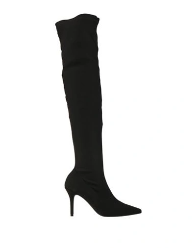 Marian Woman Boot Black Size 8 Textile Fibers, Soft Leather In Black