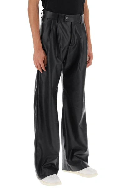 Shop Amiri Faux Leather Wide Leg Pants In Black