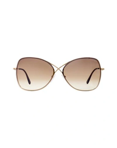 Shop Tom Ford Butterfly Tf250 Colette Sunglasses Woman Sunglasses Gold Size 63 Metal