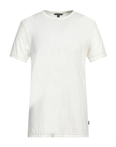 Shop John Varvatos Man T-shirt Ivory Size M Cotton In White