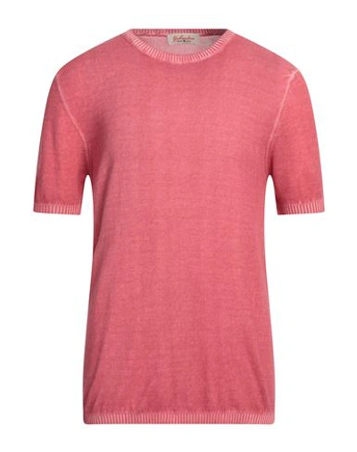 Shop Gabardine Man Sweater Fuchsia Size L Cotton In Pink