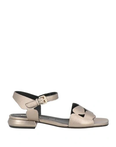 Shop Bruno Premi Woman Sandals Platinum Size 8 Sheepskin In Grey