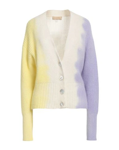 Shop 120% Lino Woman Cardigan Ivory Size M Cashmere, Mohair Wool, Wool, Polyamide In White