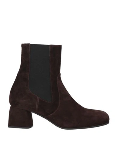 Bruglia Woman Ankle Boots Dark Brown Size 11 Soft Leather In Brown