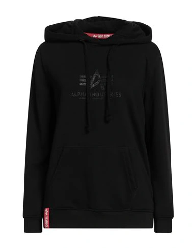 Shop Alpha Industries Woman Sweatshirt Black Size L Cotton, Polyester