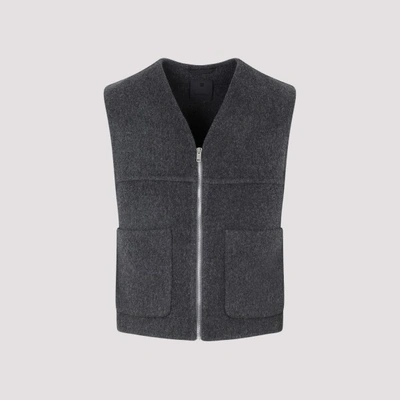 Shop Givenchy Double Face Vest Jacket In Dark Grey