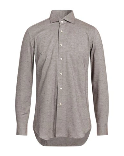 Shop Caliban Man Shirt Khaki Size 15 Cotton, Polyester In Beige