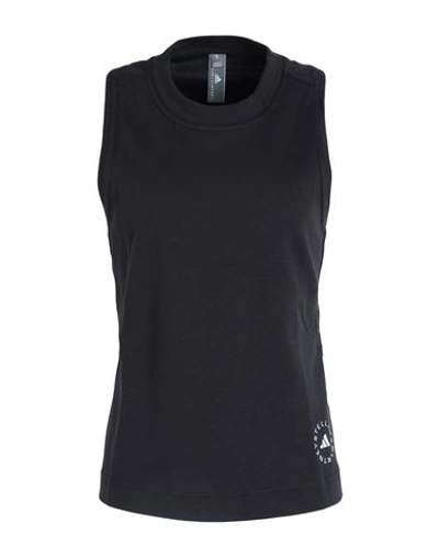 Shop Adidas By Stella Mccartney Asmc Logo Tk Woman Tank Top Black Size M Organic Cotton, Recycled Polyest