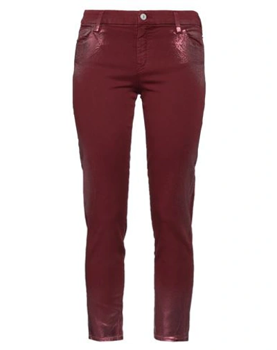 Shop Cycle Woman Pants Burgundy Size 29 Cotton, Elastane In Red