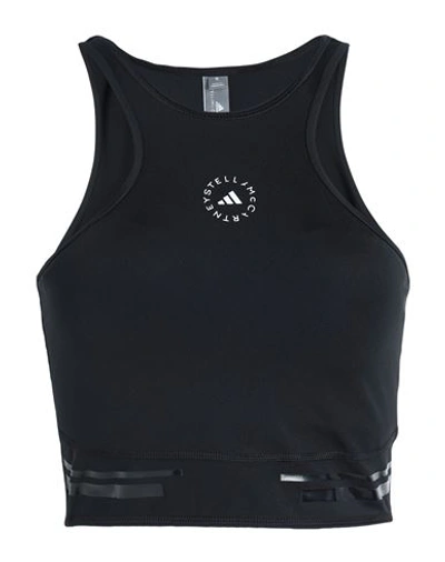 Shop Adidas By Stella Mccartney Asmc Tpa Cr H. R Woman Top Black Size Xs Recycled Polyester, Elastane