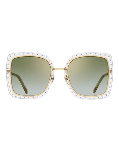 Shop Jimmy Choo Square Dany Sunglasses Woman Sunglasses Gold Size 56 Metal