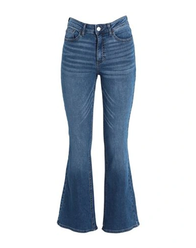 Shop Vila Woman Jeans Blue Size M-32l Cotton, Polyester, Elastane