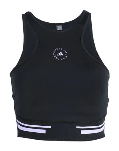 Shop Adidas By Stella Mccartney Asmc Tpa Cr H. R Woman Top Black Size L Recycled Polyester, Elastane