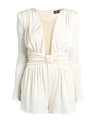 Shop Elisabetta Franchi Woman Jumpsuit Ivory Size 4 Viscose, Elastane, Polyamide In White