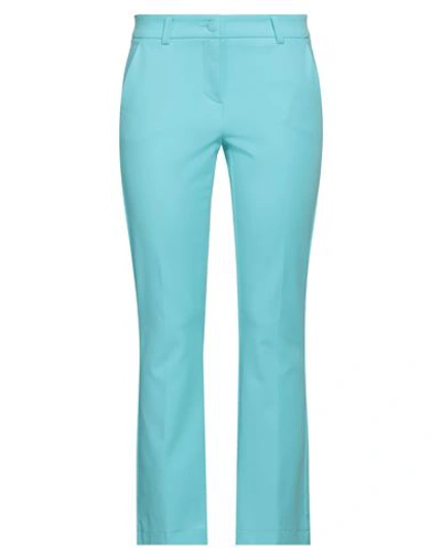 Shop Cambio Woman Pants Turquoise Size 16 Cotton, Elastane In Blue