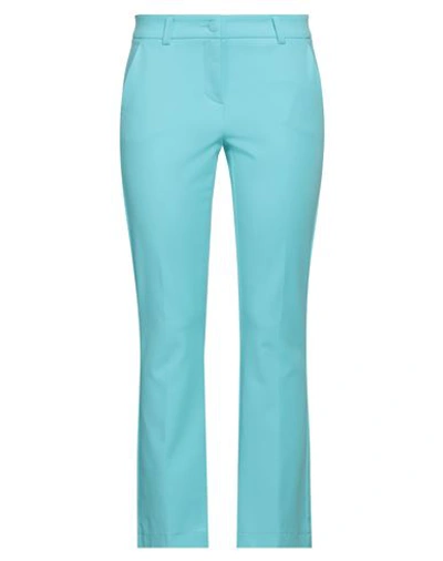 Cambio Woman Pants Turquoise Size 4 Cotton, Elastane In Blue