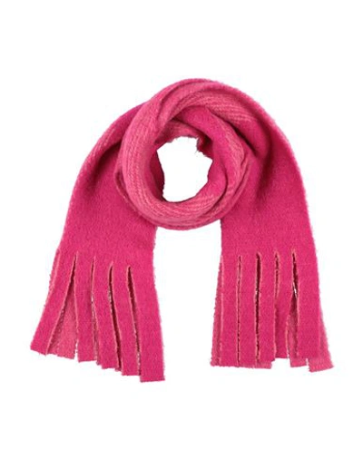 Shop Stefanel Woman Scarf Fuchsia Size - Acrylic, Alpaca Wool, Polyamide In Pink