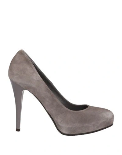 Shop Sgn Giancarlo Paoli Woman Pumps Grey Size 5 Soft Leather