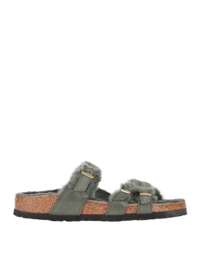 Shop Birkenstock Woman Sandals Military Green Size 6 Soft Leather