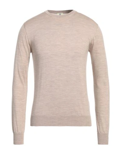 Shop Luigi Borrelli Napoli Man Sweater Light Brown Size 38 Merino Wool, Silk, Cashmere In Beige