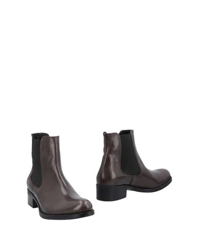 Shop Paola Ferri Woman Ankle Boots Dark Brown Size 6 Calfskin