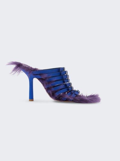 Shop Burberry Satin Feather Sandal In Knight