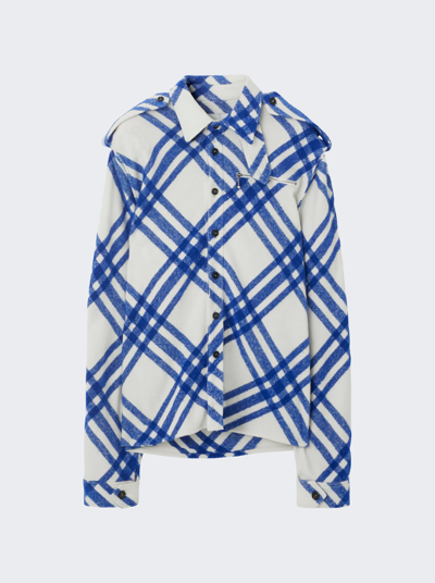 Shop Burberry Check Overshirt In Knight
