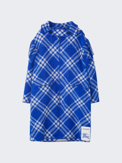 Shop Burberry Check Wool Cape In Knight