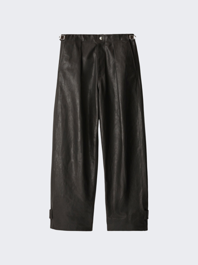 Shop Burberry Leather Trousers In Otter