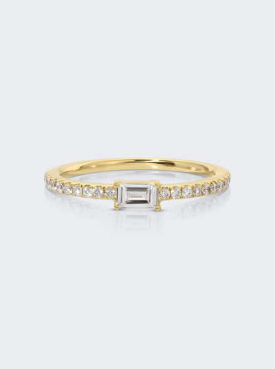 Shop Isa Grutman Baguette Diamond Pave Band Ring In 14k Gold