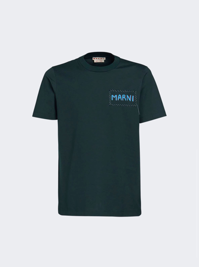 Shop Marni T-shirt In Spherical Green